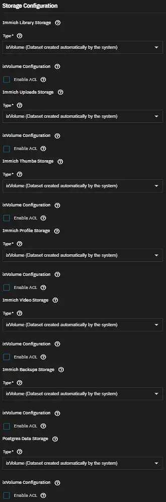 Configure Storage ixVolumes