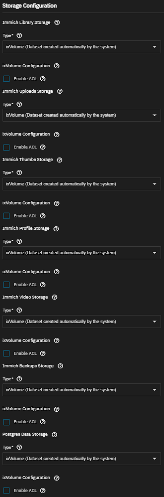 Configure Storage ixVolumes